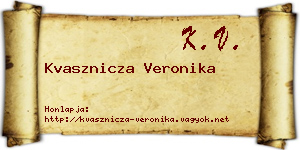 Kvasznicza Veronika névjegykártya