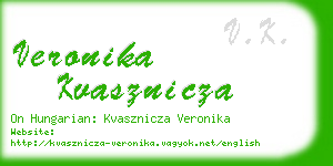 veronika kvasznicza business card